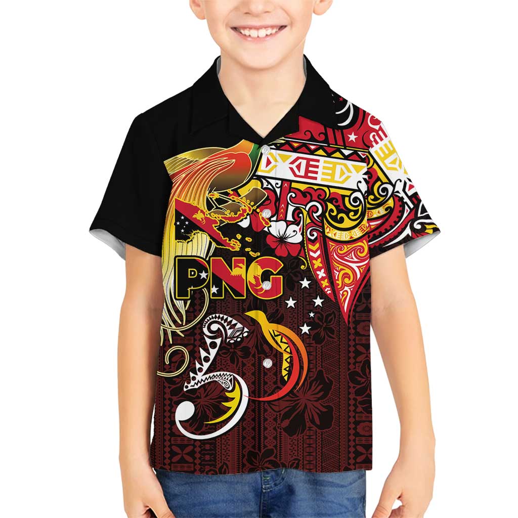 Papua New Guinea 2025 Family Matching Puletasi and Hawaiian Shirt 50th Independence Day Anniversary LT03 Son's Shirt Red - Polynesian Pride