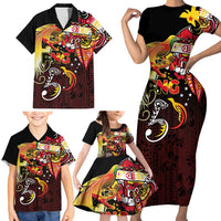 Papua New Guinea 2025 Family Matching Short Sleeve Bodycon Dress and Hawaiian Shirt 50th Independence Day Anniversary LT03 - Polynesian Pride