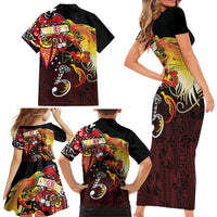 Papua New Guinea 2025 Family Matching Short Sleeve Bodycon Dress and Hawaiian Shirt 50th Independence Day Anniversary LT03 - Polynesian Pride