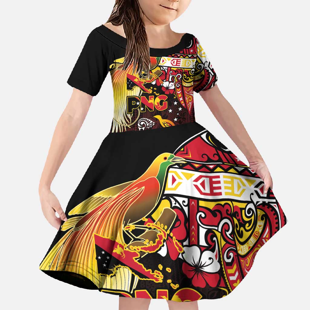 Papua New Guinea 2025 Family Matching Summer Maxi Dress and Hawaiian Shirt 50th Independence Day Anniversary LT03 Daughter's Dress Red - Polynesian Pride
