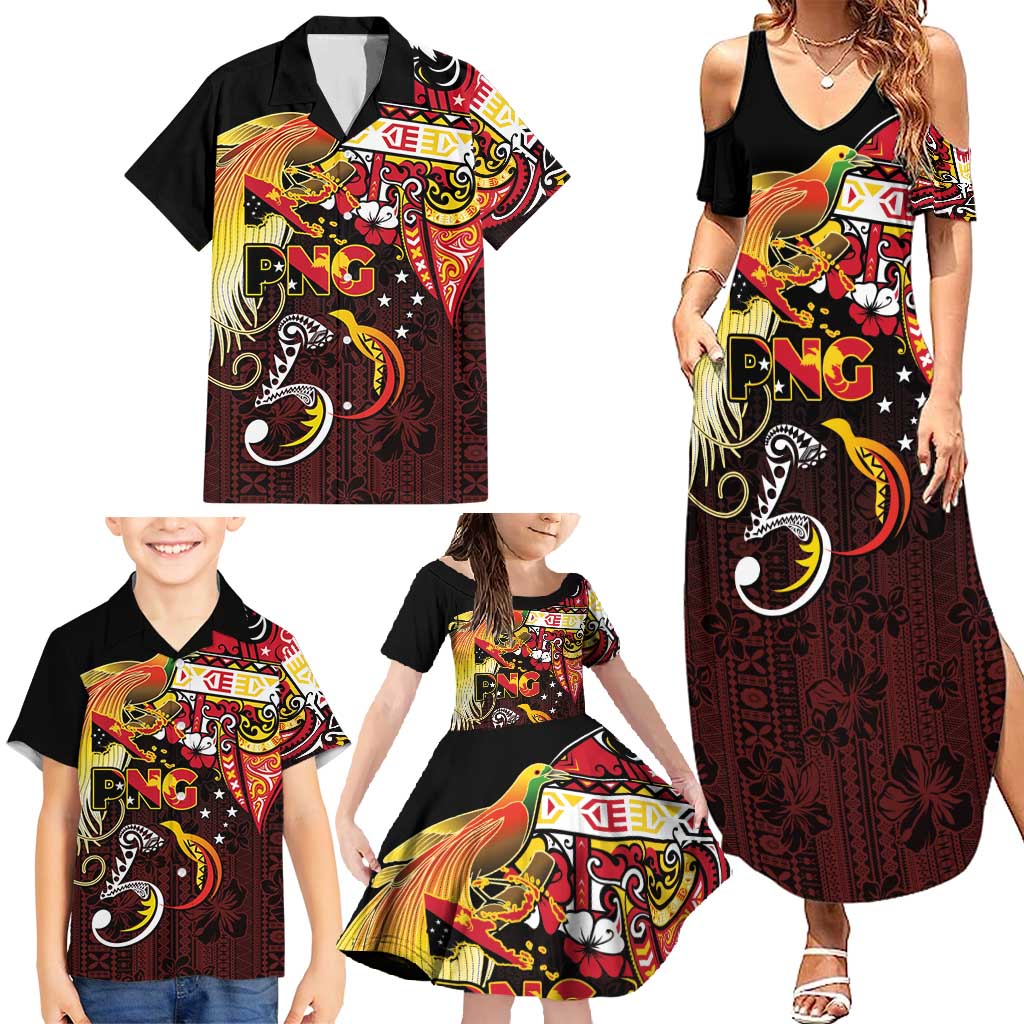 Papua New Guinea 2025 Family Matching Summer Maxi Dress and Hawaiian Shirt 50th Independence Day Anniversary LT03 - Polynesian Pride