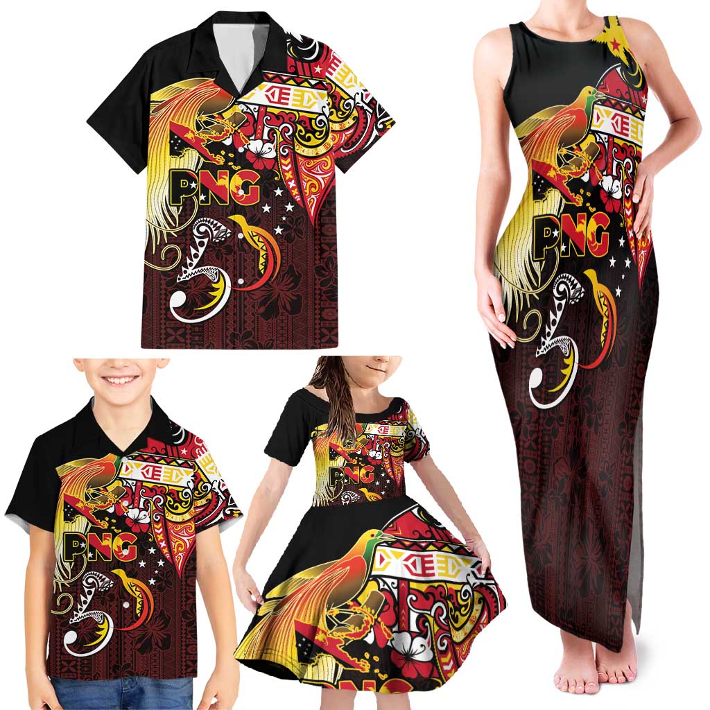 Papua New Guinea 2025 Family Matching Tank Maxi Dress and Hawaiian Shirt 50th Independence Day Anniversary LT03 - Polynesian Pride