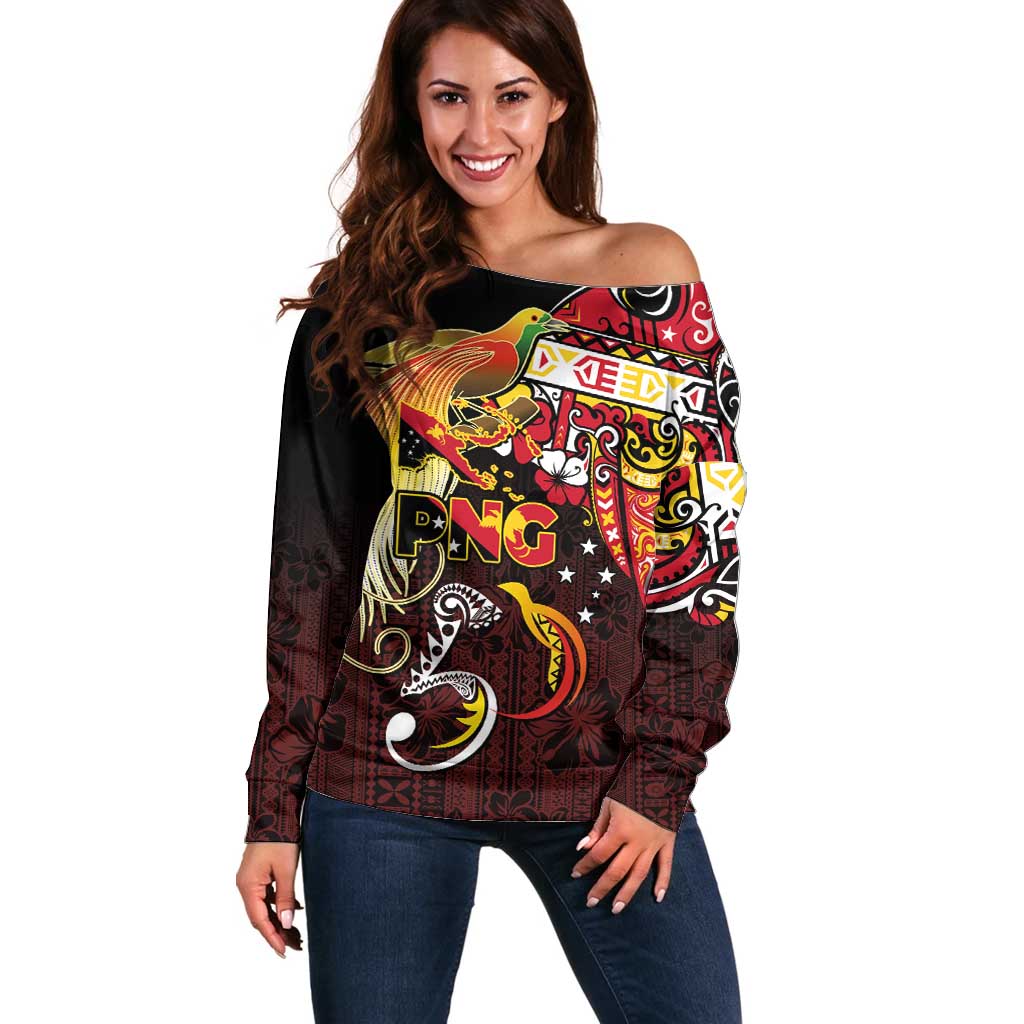 Papua New Guinea 2025 Off Shoulder Sweater 50th Independence Day Anniversary