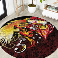 Papua New Guinea 2025 Round Carpet 50th Independence Day Anniversary LT03 Red - Polynesian Pride