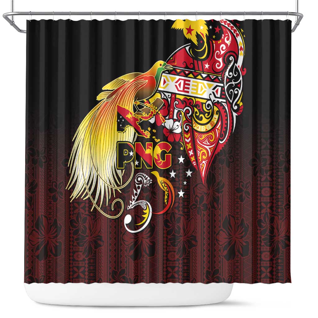 Papua New Guinea 2025 Shower Curtain 50th Independence Day Anniversary LT03 Red - Polynesian Pride