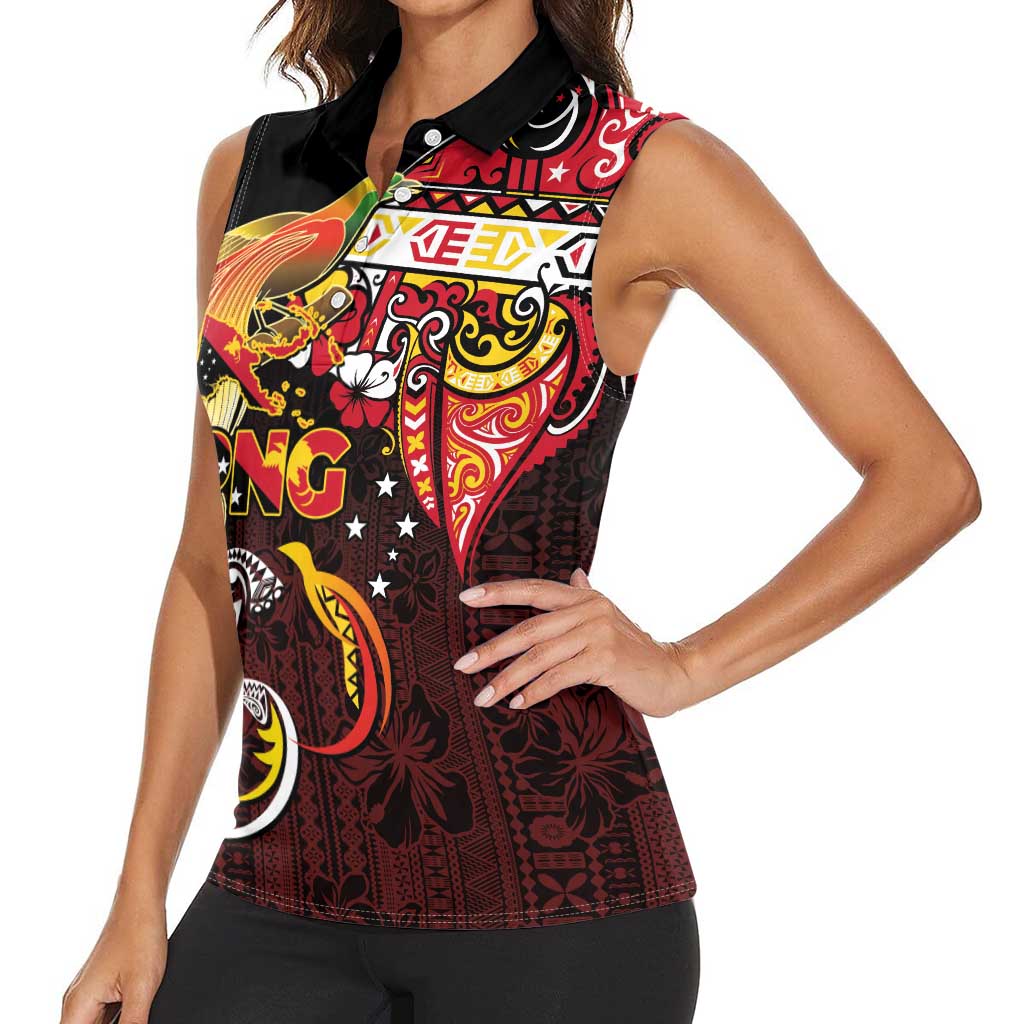Papua New Guinea 2025 Women Sleeveless Polo Shirt 50th Independence Day Anniversary