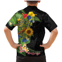 Hawaiian Tropical Plants and Chameleon Family Matching Mermaid Dress and Hawaiian Shirt Polynesian Art Colorful LT03 - Polynesian Pride