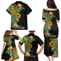 Hawaiian Tropical Plants and Chameleon Family Matching Puletasi and Hawaiian Shirt Polynesian Art Colorful LT03 - Polynesian Pride