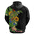 Hawaiian Tropical Plants and Chameleon Hoodie Polynesian Art Colorful - Polynesian Pride