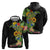Hawaiian Tropical Plants and Chameleon Hoodie Polynesian Art Colorful - Polynesian Pride