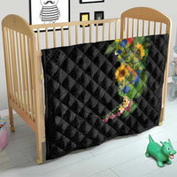 Hawaiian Tropical Plants and Chameleon Quilt Polynesian Art Colorful - Polynesian Pride