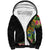 Hawaiian Tropical Plants and Chameleon Sherpa Hoodie Polynesian Art Colorful - Polynesian Pride