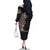 Hawaiian Tropical Plants and Chameleon Family Matching Off The Shoulder Long Sleeve Dress and Hawaiian Shirt Polynesian Art Grayscale - Polynesian Pride