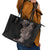 Hawaiian Tropical Plants and Chameleon Leather Tote Bag Polynesian Art Grayscale - Polynesian Pride