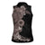 Hawaiian Tropical Plants and Chameleon Women Sleeveless Polo Shirt Polynesian Art Grayscale - Polynesian Pride