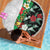 Hawaiian Tropical Flowers and Leaves Beach Blanket on Leopard Pattern Half Style White-Black Version - Polynesian Pride