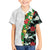 Hawaiian Tropical Flowers and Leaves Family Matching Off The Shoulder Long Sleeve Dress and Hawaiian Shirt on Leopard Pattern Half Style White-Black Version - Polynesian Pride