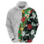 Hawaiian Tropical Flowers and Leaves Hoodie on Leopard Pattern Half Style White-Black Version - Polynesian Pride