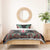 Fiji Coat of Arms Traditional Dashiki Bedding Set Tapa Art and Palm Leaves Pattern Black Color - Polynesian Pride