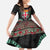 Fiji Coat of Arms Traditional Dashiki Family Matching Off Shoulder Maxi Dress and Hawaiian Shirt Tapa Art and Palm Leaves Pattern Black Color - Polynesian Pride