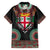 Fiji Coat of Arms Traditional Dashiki Family Matching Off Shoulder Maxi Dress and Hawaiian Shirt Tapa Art and Palm Leaves Pattern Black Color - Polynesian Pride