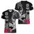 Polynesian Fiji Women V Neck T Shirt Shark and Hibiscus Tapa Pattern Version LT03 - Polynesian Pride