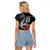 Custom Polynesian Fiji Raglan Cropped T Shirt Shark and Hibiscus Tapa Pattern Version LT03 - Polynesian Pride