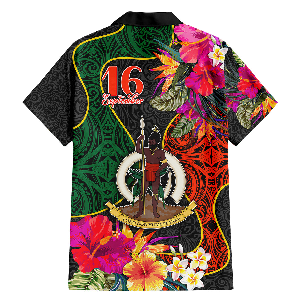 Penama Day Family Matching Tank Maxi Dress and Hawaiian Shirt 16th September Polynesian Pattern with Pacific Flower LT03 - Polynesian Pride