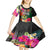 Penama Day Kid Short Sleeve Dress 16th September Polynesian Pattern with Pacific Flower LT03 - Polynesian Pride