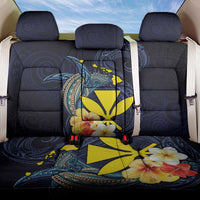 Hawaiian Whale and Kanaka Maoli Symbol Back Car Seat Cover Hibiscus with Hawaii Map and Polynesian Tattoo Deep Sea Color LT03 One Size Blue - Polynesian Pride