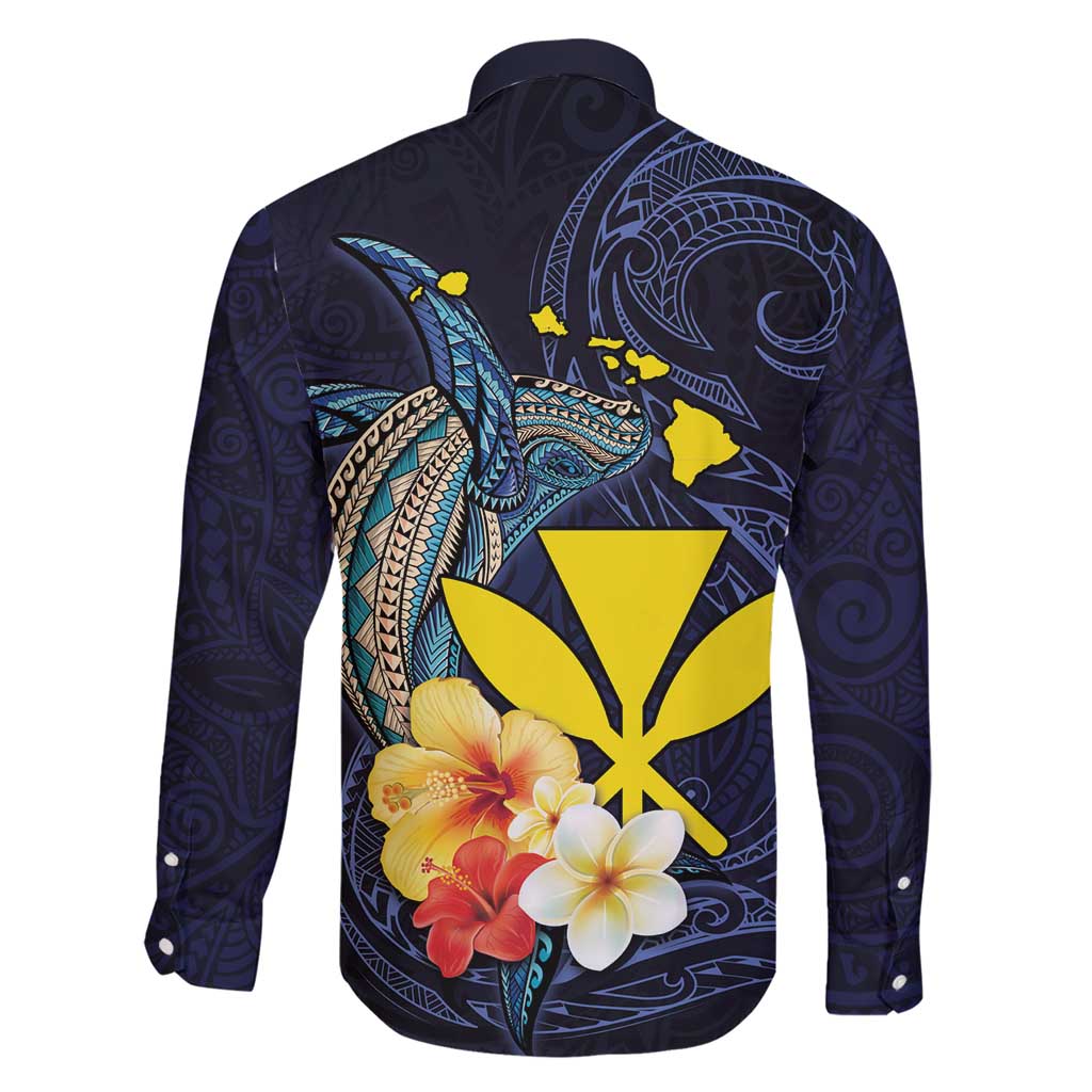 Hawaiian Whale and Kanaka Maoli Symbol Family Matching Short Sleeve Bodycon Dress and Hawaiian Shirt Hibiscus with Hawaii Map and Polynesian Tattoo Deep Sea Color LT03 - Polynesian Pride