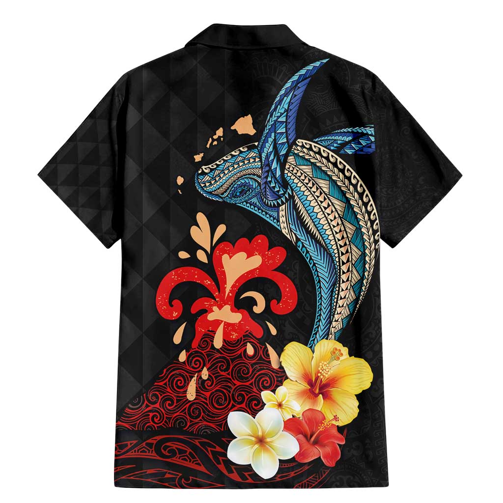 Hawaiian Whale and Volcanic Eruption Family Matching Mermaid Dress and Hawaiian Shirt Hibiscus and Kakau Pattern LT03 - Polynesian Pride