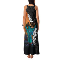 Hawaiian Halloween Family Matching Tank Maxi Dress and Hawaiian Shirt Horror Shaka Hand with Plumeria and Polynesian Tattoo Autumn Color LT03 - Polynesian Pride