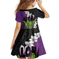 Hawaiian Halloween Family Matching Tank Maxi Dress and Hawaiian Shirt Horror Shaka Hand with Plumeria and Polynesian Tattoo Midnight Color LT03 - Polynesian Pride