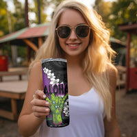 Hawaiian Halloween Skinny Tumbler Horror Shaka Hand with Plumeria and Polynesian Tattoo Midnight Color LT03 - Polynesian Pride