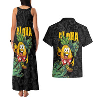 Hawaiian Halloween Couples Matching Tank Maxi Dress and Hawaiian Shirt Aloha Pinapple with Mysterious Hands and Polynesian Tribal Tattoo LT03 - Polynesian Pride