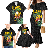 Hawaiian Halloween Family Matching Mermaid Dress and Hawaiian Shirt Aloha Pinapple with Mysterious Hands and Polynesian Tribal Tattoo LT03 - Polynesian Pride