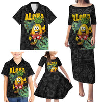 Hawaiian Halloween Family Matching Puletasi and Hawaiian Shirt Aloha Pinapple with Mysterious Hands and Polynesian Tribal Tattoo LT03 - Polynesian Pride