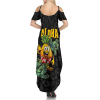 Hawaiian Halloween Family Matching Summer Maxi Dress and Hawaiian Shirt Aloha Pinapple with Mysterious Hands and Polynesian Tribal Tattoo LT03 - Polynesian Pride