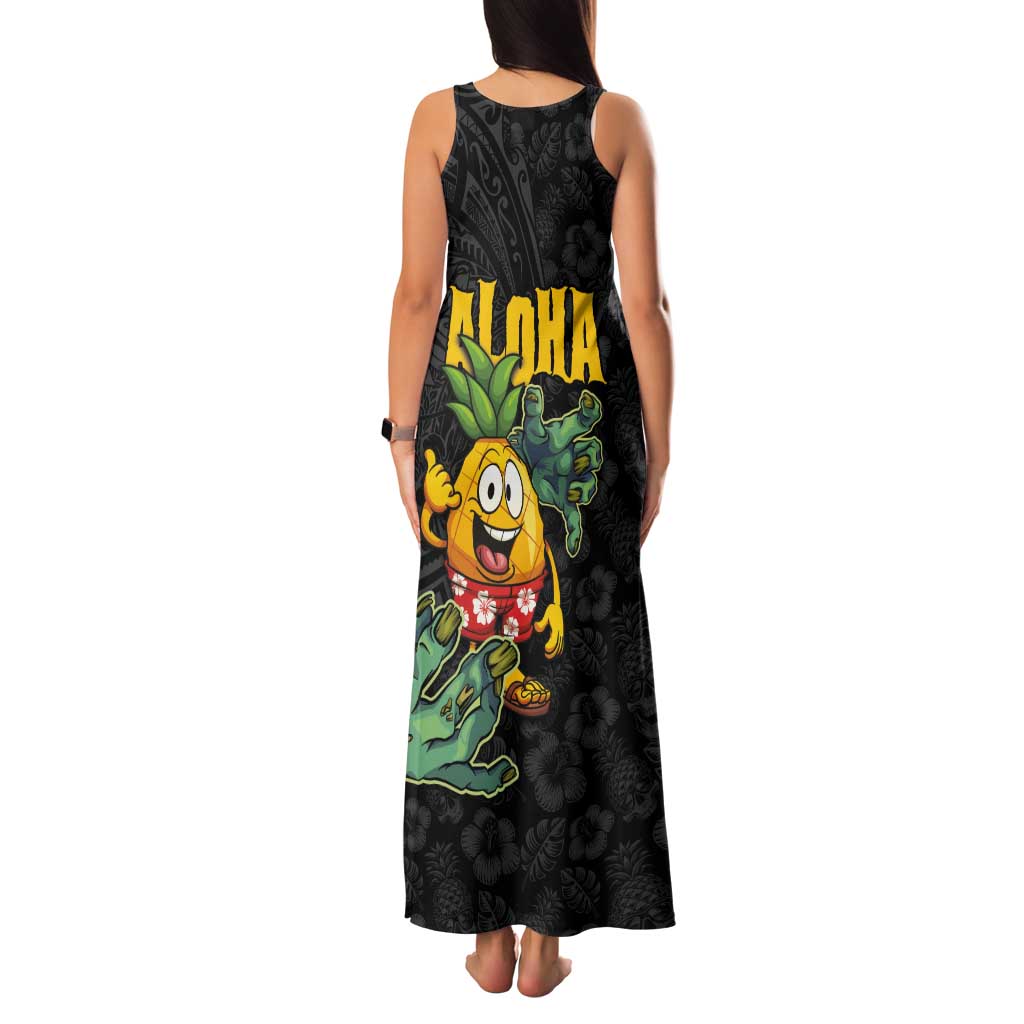 Hawaiian Halloween Family Matching Tank Maxi Dress and Hawaiian Shirt Aloha Pinapple with Mysterious Hands and Polynesian Tribal Tattoo LT03 - Polynesian Pride