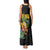 Hawaiian Halloween Tank Maxi Dress Aloha Pinapple with Mysterious Hands and Polynesian Tribal Tattoo