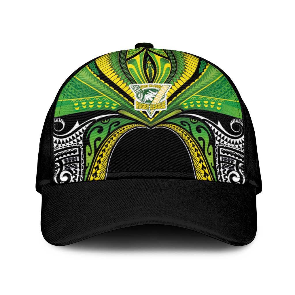 Cook Islands Rugby League Classic Cap Polynesian and Tatau Tribal Art - Black Color LT03 Universal Fit Black - Polynesian Pride