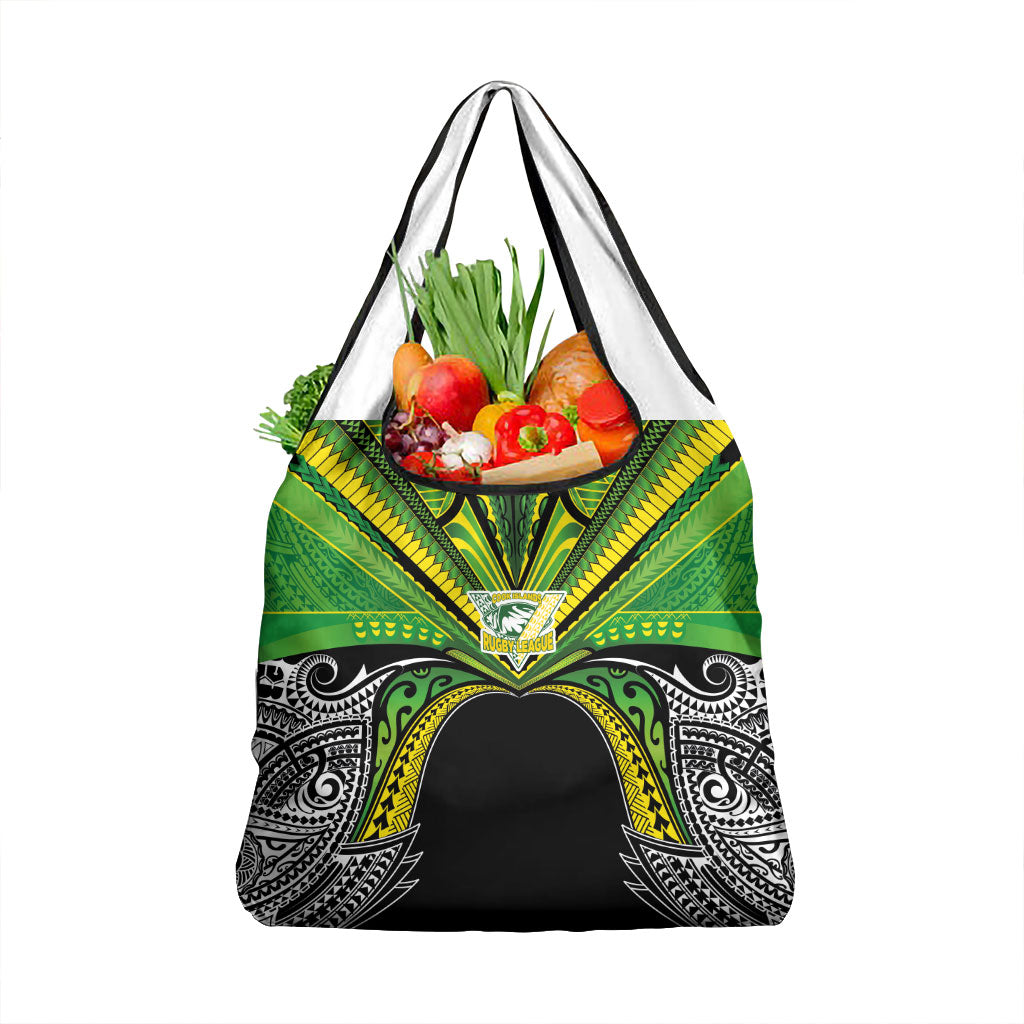 Cook Islands Rugby League Grocery Bag Polynesian and Tatau Tribal Art - Black Color LT03 1-pack One Size Black - Polynesian Pride