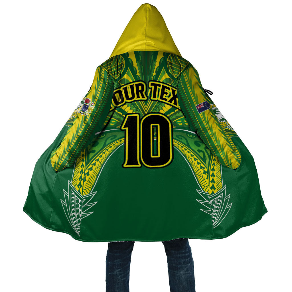 Cook Islands Rugby League Custom Cloak Polynesian and Tatau Tribal Art - Green Color LT03 Unisex Green - Polynesian Pride