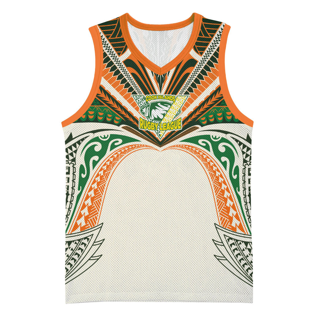 Cook Islands Rugby League Custom Basketball Jersey Polynesian and Tatau Tribal Art - Retro Palette LT03 Unisex Multicolor - Polynesian Pride