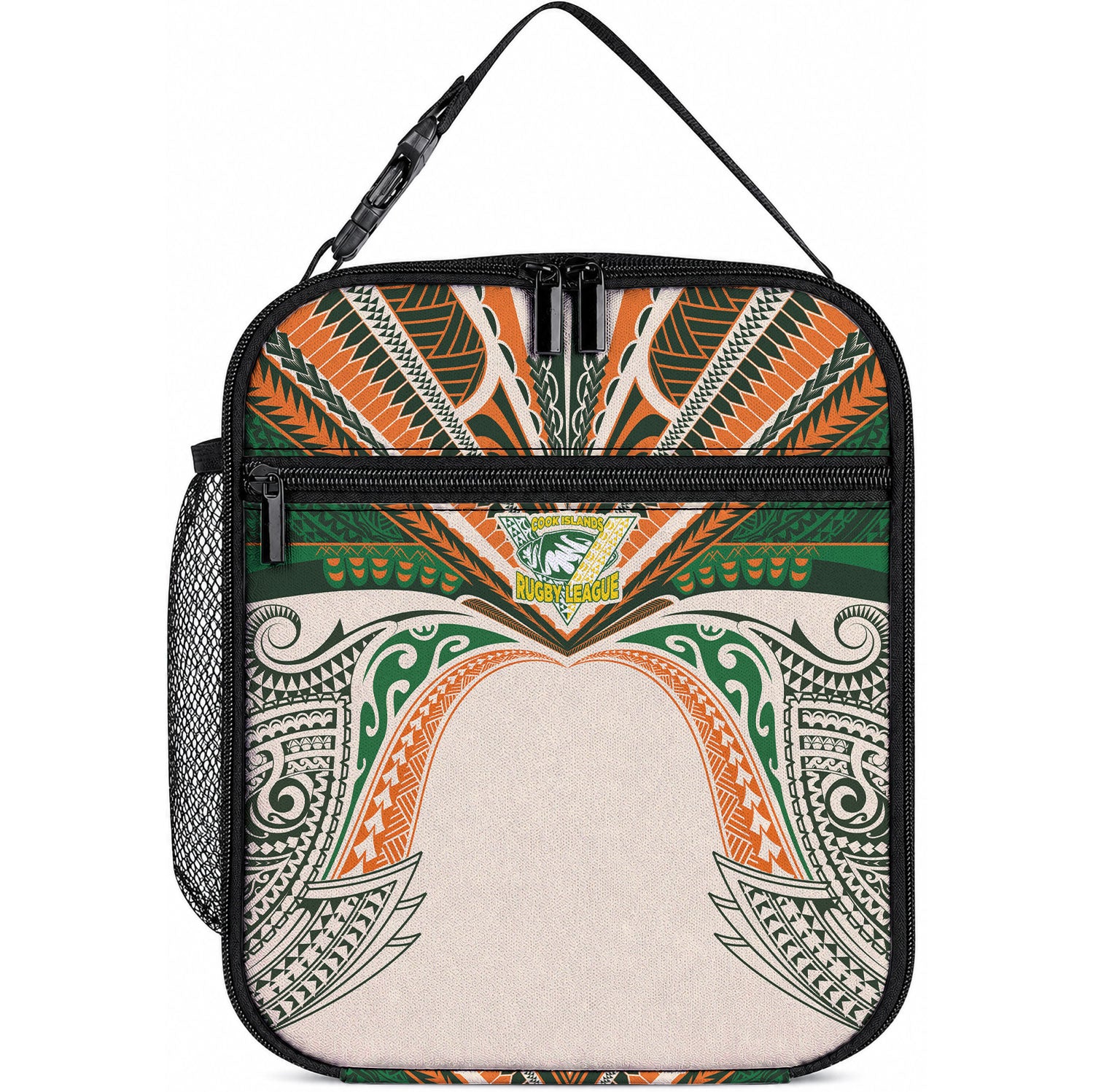 Cook Islands Rugby League Lunch Bag Polynesian and Tatau Tribal Art - Retro Palette LT03 10.2 × 8.3 × 4.3 inch Multicolor - Polynesian Pride