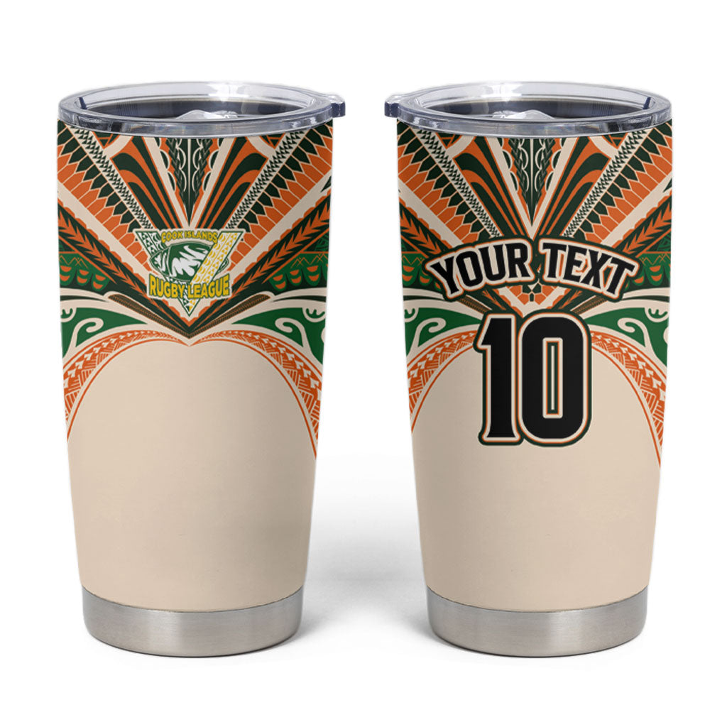 Cook Islands Rugby League Custom Tumbler Cup Polynesian and Tatau Tribal Art - Retro Palette LT03 Multicolor - Polynesian Pride
