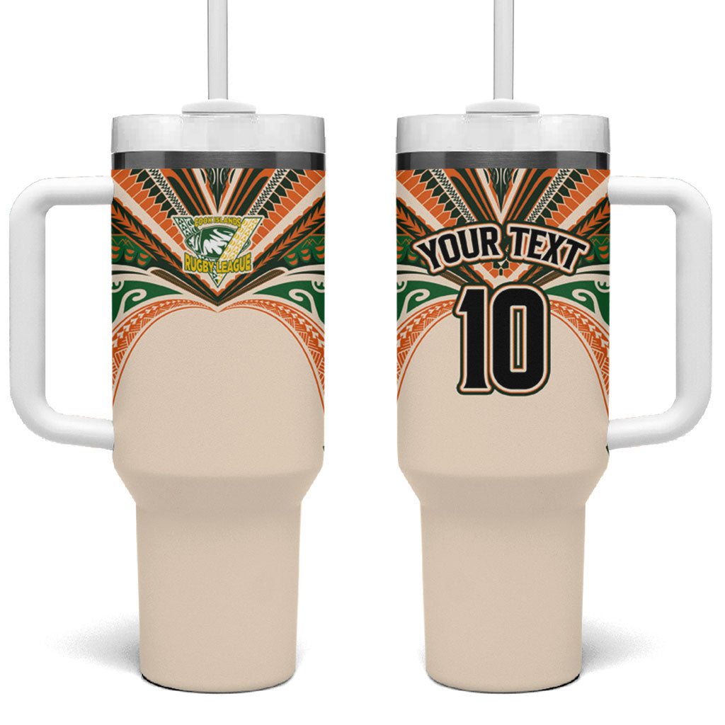 Cook Islands Rugby League Custom Tumbler With Handle Polynesian and Tatau Tribal Art - Retro Palette LT03 One Size: 40 oz Multicolor - Polynesian Pride