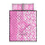 Hawaii Kauai Island Quilt Bed Set Hibiscus Pattern Seamless Tribal Simple Pink LT03 Pink - Polynesian Pride