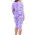Hawaii Kauai Island Long Sleeve Bodycon Dress Hibiscus Pattern Seamless Tribal Simple Purple LT03 - Polynesian Pride